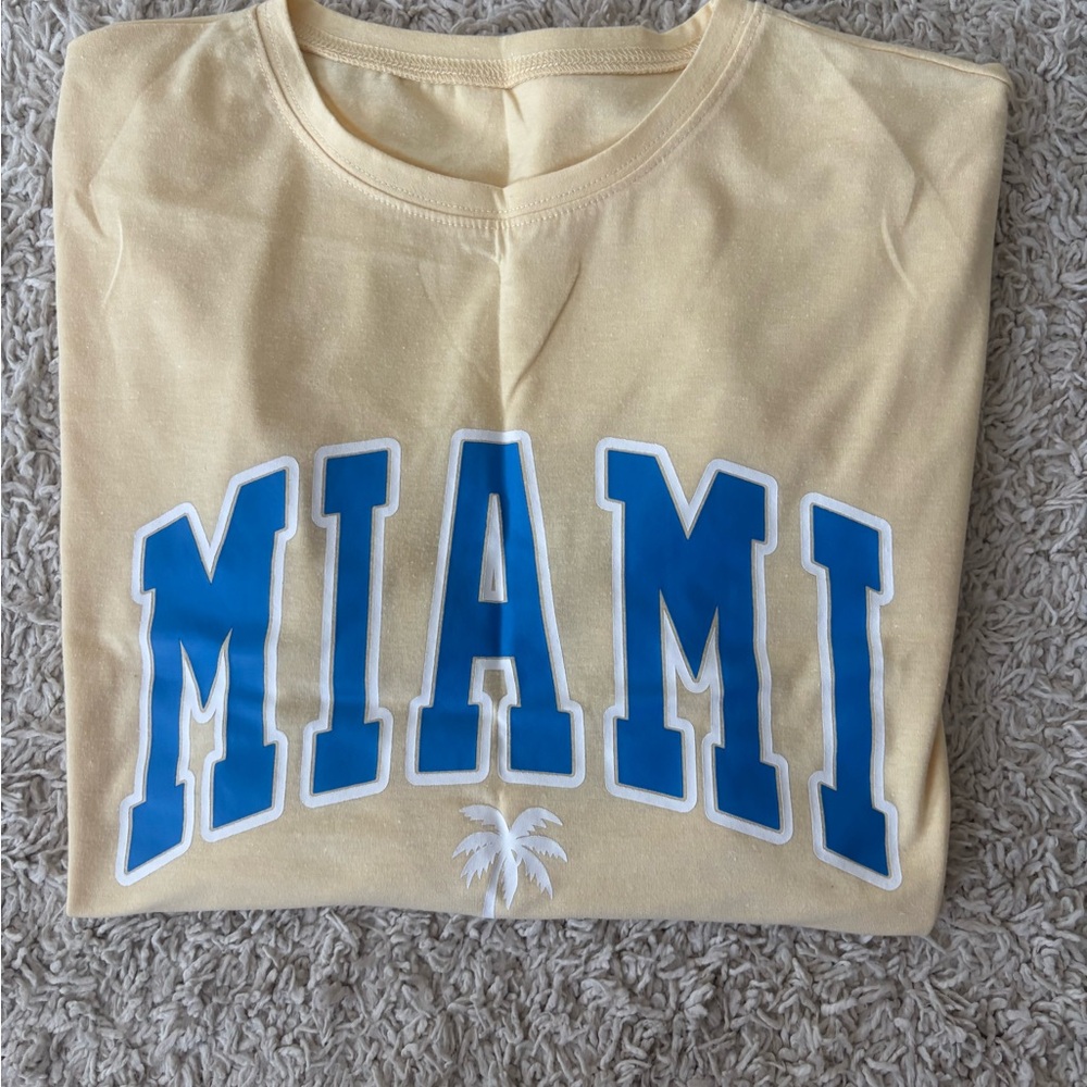 SHEIN Yellow Miami Tee